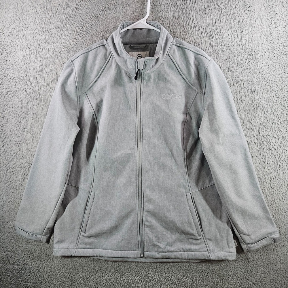 Magellan Outdoors Womens XXL Gray Softshell Fleece Lined Full Zip Jacket Coat